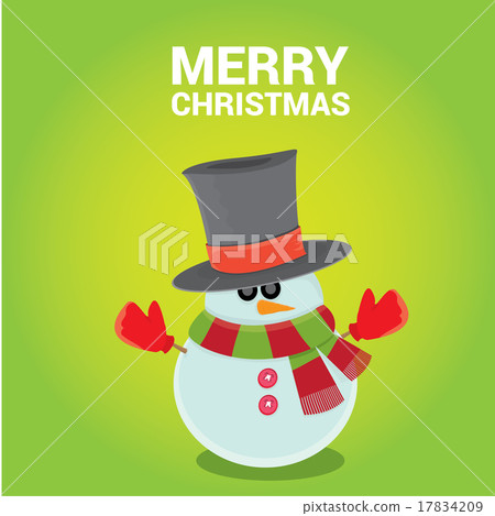 Vector snowman on blue sky background with stars. - Stock Illustration ...