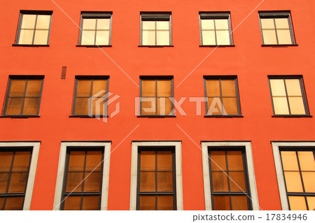 window frame exterior in red wall 17834946