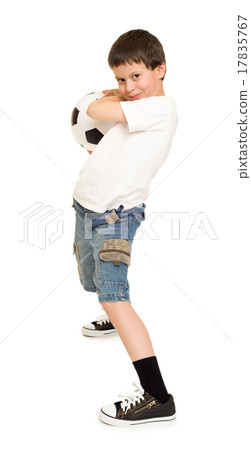 soccer boy studio isolated 17835767