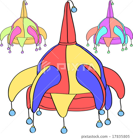 vector set venetian carnivalesque jester cap 17835805