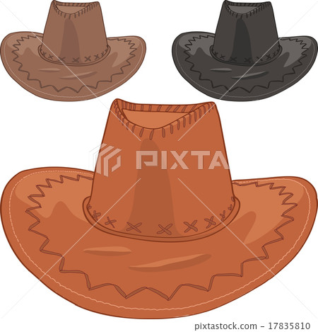 vector set of leather cowboy hats vector set of leather cowboy hats 17835810