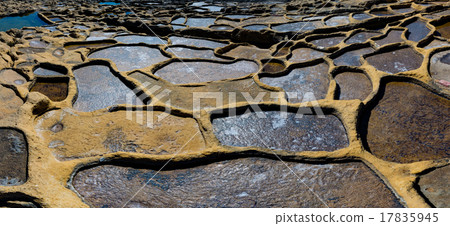 Man made evaporation ponds for salt production, Malta 17835945