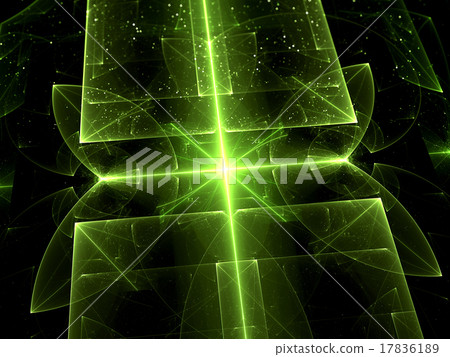 Abstract computer-generated image green glass  17836189
