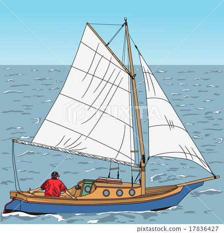 vector yacht at sea 17836427