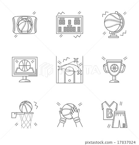 Linear vector icons for basketball - Stock Illustration [17837024] - PIXTA