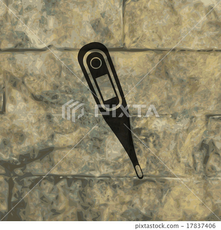Medical thermometer. Flat modern web button and sp 17837406