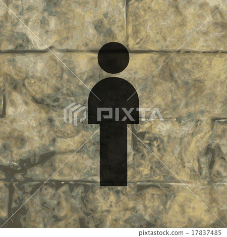 man restroom. Flat modern web button and space for 17837485