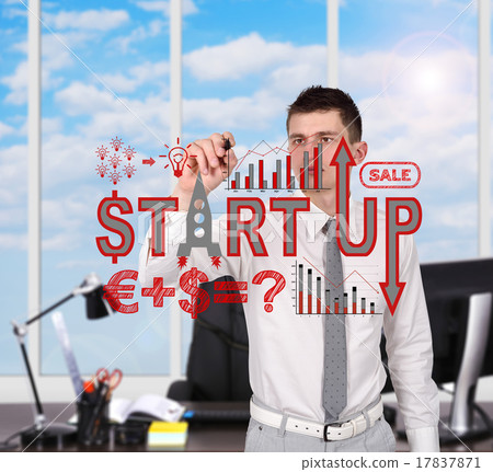 man drawing  start up concept 17837871