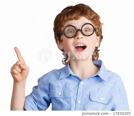 Portrait of handsome boy in round glasses who just Portrait of handsome boy in round glasses who just 17838305