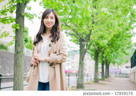 A woman in a trench coat A woman in a trench coat 17839173