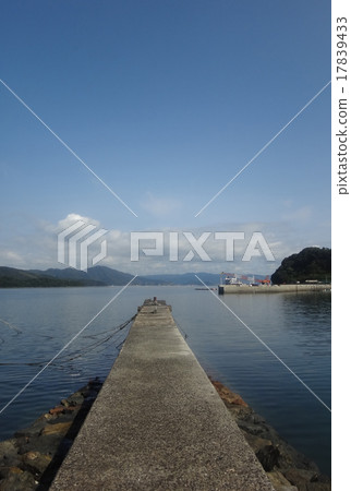 Breakwaters at the fishing port and blue sky Breakwaters at the fishing port and blue sky 17839433