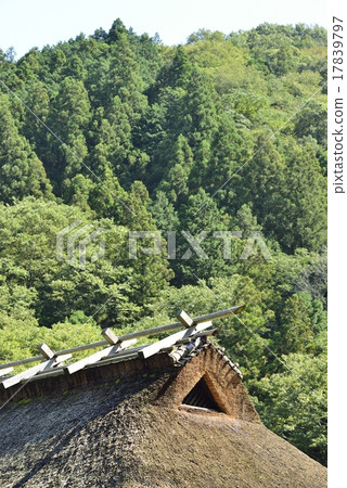 山的風景與茅草屋頂 17839797