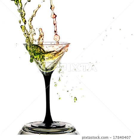 Cocktail glass with splash isolated Cocktail glass with splash isolated 17840407
