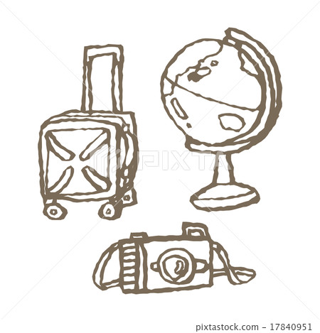 Travel set [Hand-drawn line art/series] 17840951