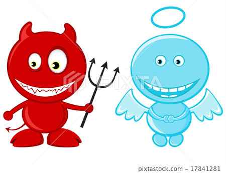 Cute little angel and devil 17841281