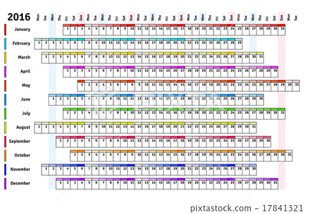 White linear calendar 2016 17841321