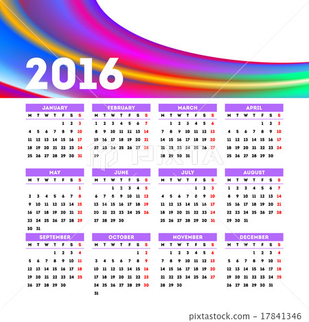 Calendar 2016 template design - Stock Illustration [17841346] - PIXTA