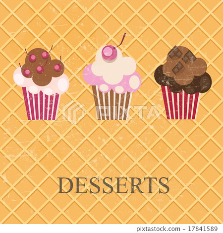Retro Vintage Grunge Style Dessert Menu. Vector Retro Vintage Grunge Style Dessert Menu. Vector 17841589