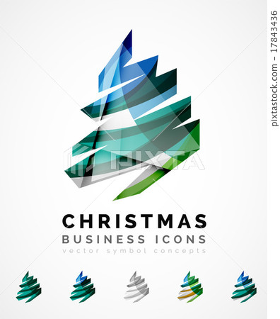 Set of abstract Christmas Tree Icons, business Set of abstract Christmas Tree Icons, business 17843436
