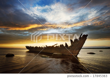 Ruins of an old ship 17845363