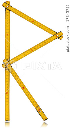 Font R - Old Yellow Meter Ruler 17845732