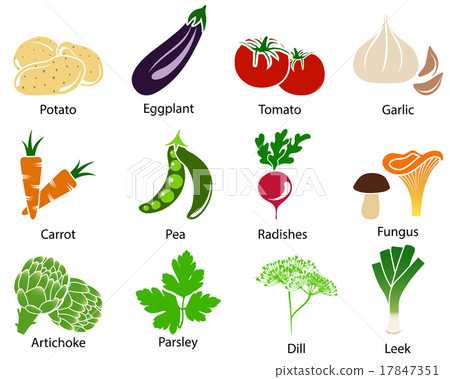 Vegetable Icons With Title Vegetable Icons With Title 17847351