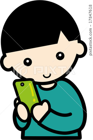 A boy watching a smartphone A boy watching a smartphone 17847618