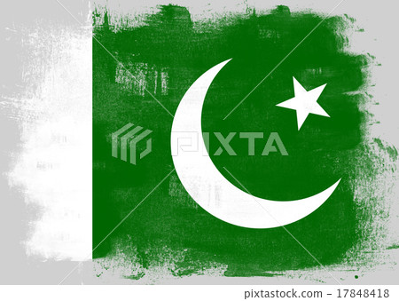 Flag of Pakistan painted with brush 17848418