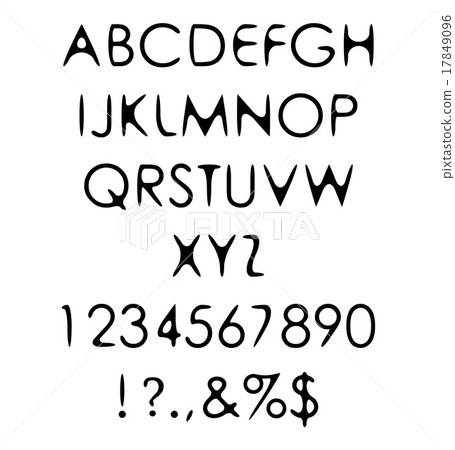 Hand crafted retro font alphabet  scratch gothic 17849096