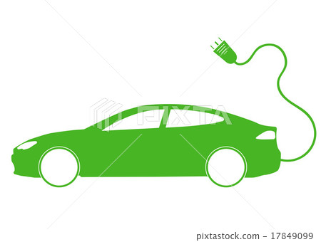 Vector illustration of electro car green icon 17849099