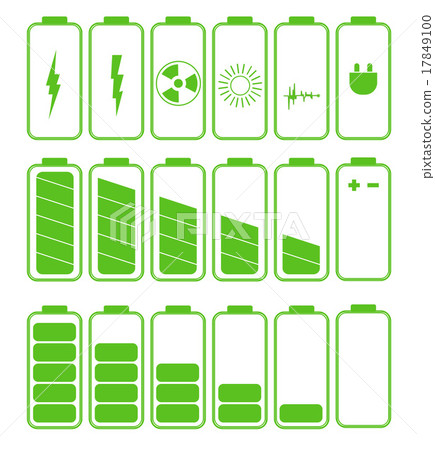 Battery icon set .Set of battery charge level 17849100