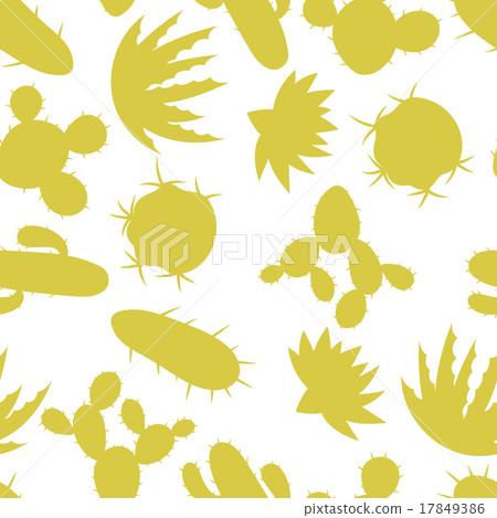 Cactuses and plants stylized natural seamless Cactuses and plants stylized natural seamless 17849386
