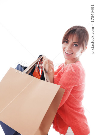 Woman with shopping bags 17849491