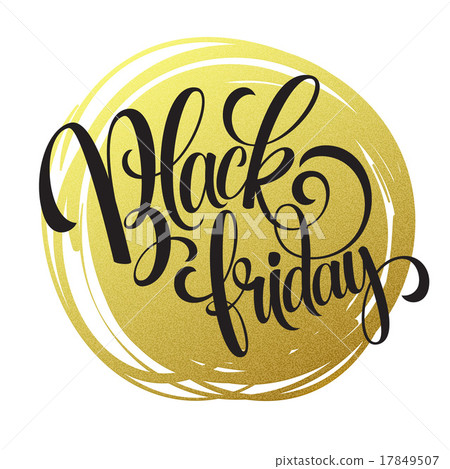 Black friday   golden text  design. Vector 17849507