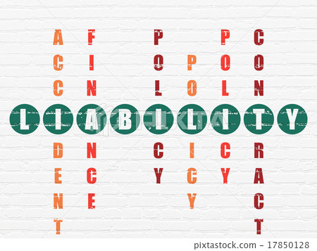 Insurance concept: Liability in Crossword Puzzle 17850128