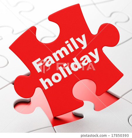 Tourism concept: Family Holiday on puzzle Tourism concept: Family Holiday on puzzle 17850393