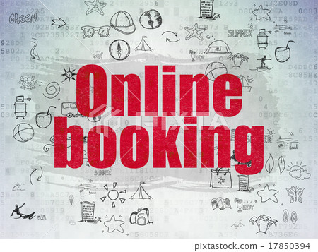 Vacation concept: Online Booking on Digital Paper Vacation concept: Online Booking on Digital Paper 17850394