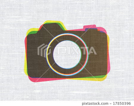 Vacation concept: Photo Camera on fabric texture Vacation concept: Photo Camera on fabric texture 17850396