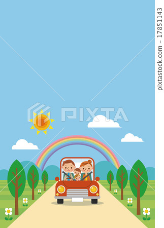 Family who enjoys driving (spring / summer · blue sky) 17851143