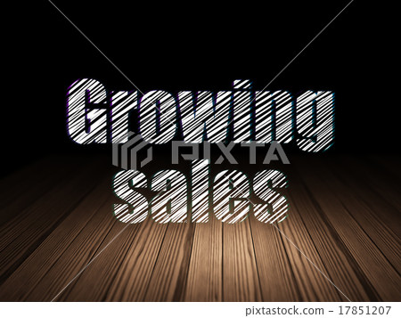 Finance concept: Growing Sales in grunge dark room 17851207