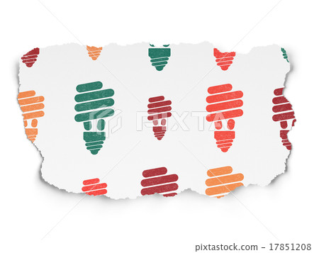 Finance concept: Energy Saving Lamp icons on Torn 17851208