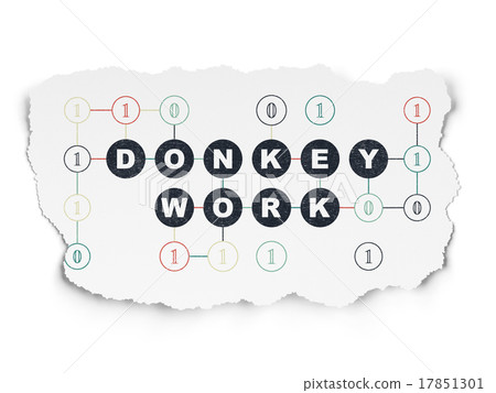 Finance concept: Donkey Work on Torn Paper 17851301