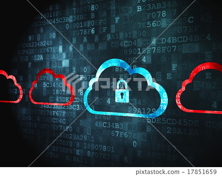 Cloud computing concept: Cloud With Padlock on - Stock Illustration ...