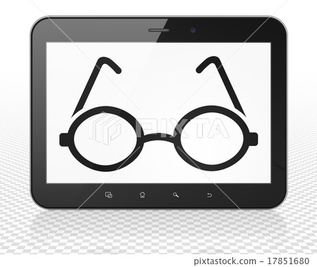 Learning concept: Tablet Pc Computer with Glasses 17851680