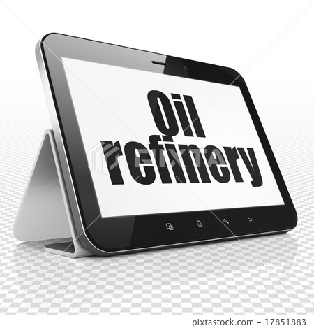Manufacuring concept: Tablet Computer with Oil Manufacuring concept: Tablet Computer with Oil 17851883