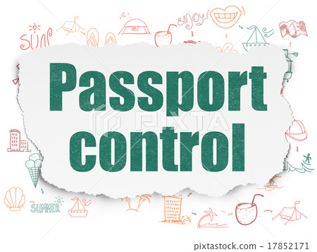 Vacation concept: Passport Control on Torn Paper 17852171