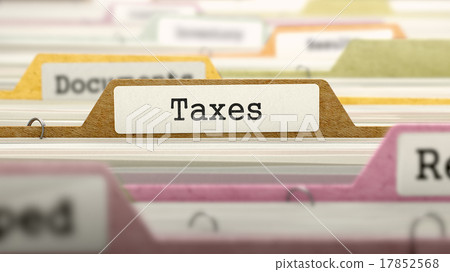 Taxes Concept on File Label. Taxes Concept on File Label. 17852568
