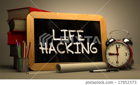 Life Hacking Handwritten on Chalkboard. Life Hacking Handwritten on Chalkboard. 17852573
