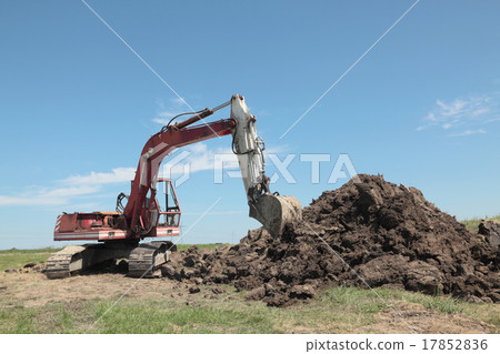 Old digger at construction site 17852836