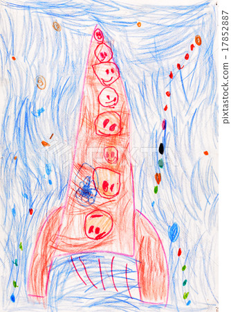 space rocket. children's drawing. 17852887